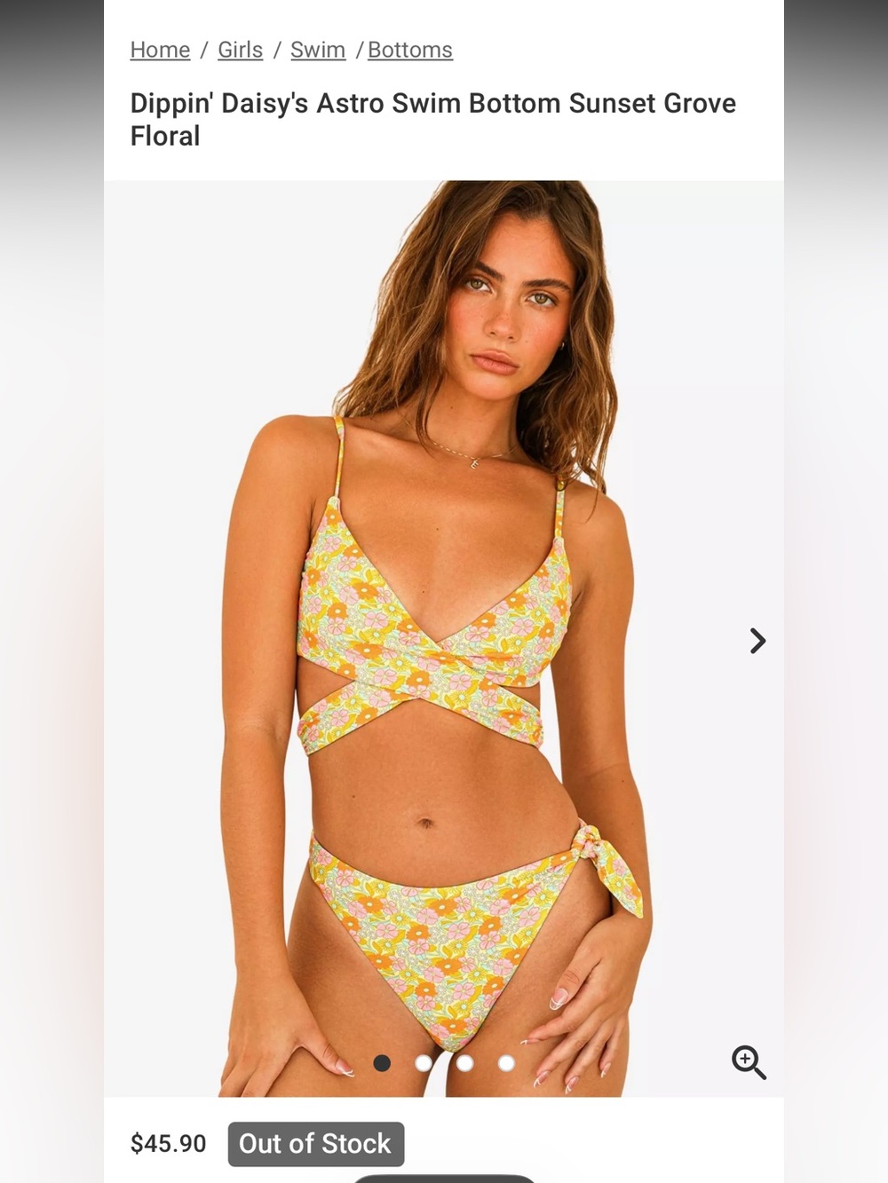 Dipping Daisy Astro swim bottom women’s size small